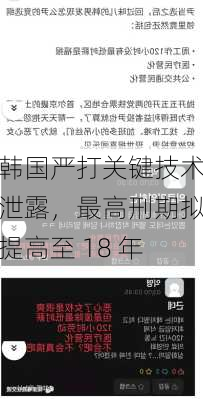 韩国严打关键技术泄露，最高刑期拟提高至 18 年