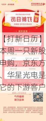 【打新日历】本周一只新股申购，京东方、华星光电是它的下游客户