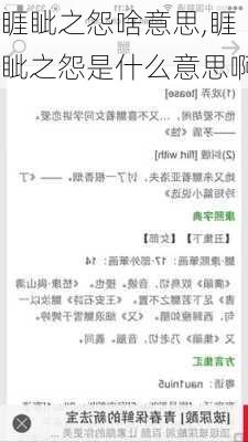 睚眦之怨啥意思,睚眦之怨是什么意思啊