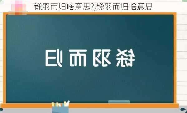 铩羽而归啥意思?,铩羽而归啥意思