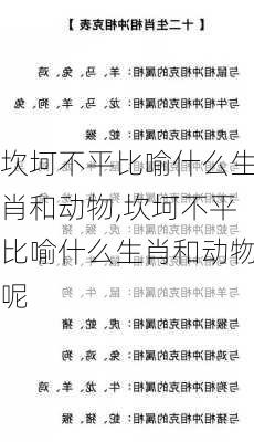 坎坷不平比喻什么生肖和动物,坎坷不平比喻什么生肖和动物呢