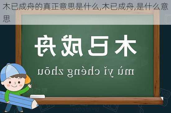 木已成舟的真正意思是什么,木已成舟,是什么意思