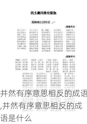 井然有序意思相反的成语,井然有序意思相反的成语是什么