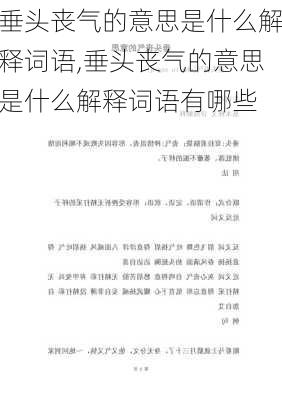 垂头丧气的意思是什么解释词语,垂头丧气的意思是什么解释词语有哪些