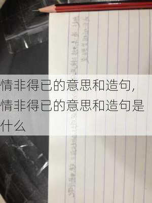 情非得已的意思和造句,情非得已的意思和造句是什么