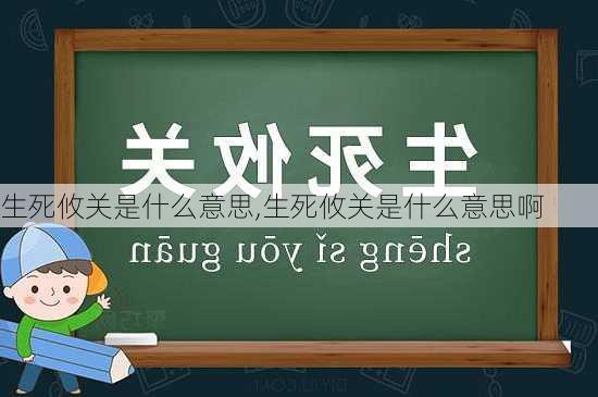 生死攸关是什么意思,生死攸关是什么意思啊