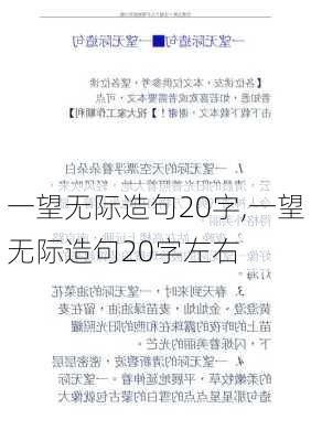 一望无际造句20字,一望无际造句20字左右