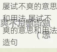 屡试不爽的意思和用法,屡试不爽的意思和用法造句