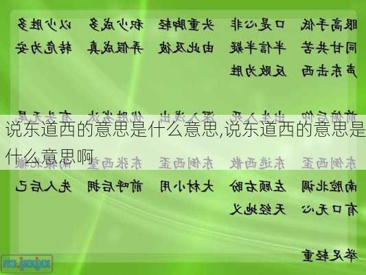 说东道西的意思是什么意思,说东道西的意思是什么意思啊