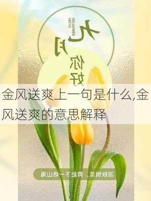 金风送爽上一句是什么,金风送爽的意思解释