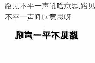 路见不平一声吼啥意思,路见不平一声吼啥意思呀