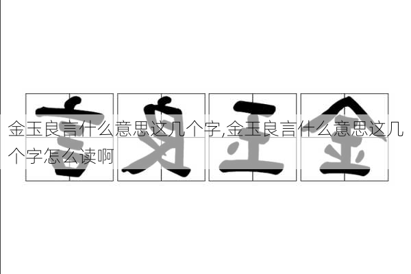 金玉良言什么意思这几个字,金玉良言什么意思这几个字怎么读啊