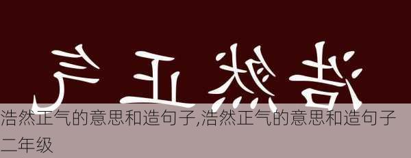 浩然正气的意思和造句子,浩然正气的意思和造句子二年级