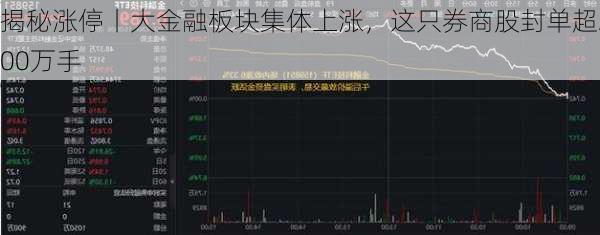 揭秘涨停丨大金融板块集体上涨，这只券商股封单超200万手