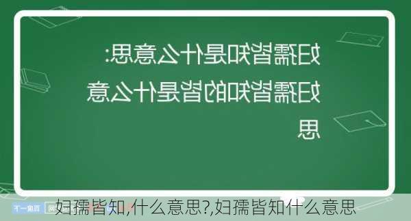 妇孺皆知,什么意思?,妇孺皆知什么意思