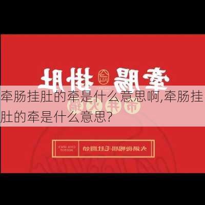 牵肠挂肚的牵是什么意思啊,牵肠挂肚的牵是什么意思?