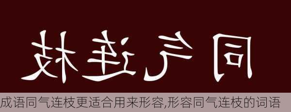 成语同气连枝更适合用来形容,形容同气连枝的词语