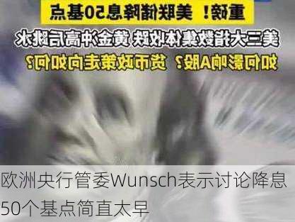 欧洲央行管委Wunsch表示讨论降息50个基点简直太早