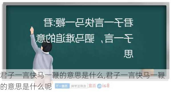 君子一言快马一鞭的意思是什么,君子一言快马一鞭的意思是什么呢