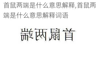 首鼠两端是什么意思解释,首鼠两端是什么意思解释词语