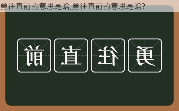 勇往直前的意思是啥,勇往直前的意思是啥?