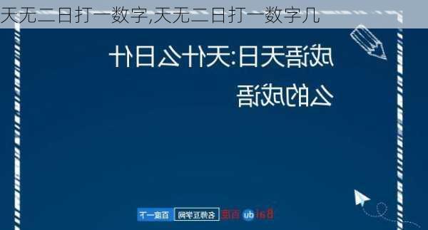 天无二日打一数字,天无二日打一数字几