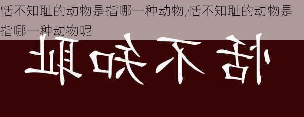 恬不知耻的动物是指哪一种动物,恬不知耻的动物是指哪一种动物呢