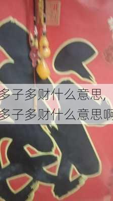 多子多财什么意思,多子多财什么意思啊