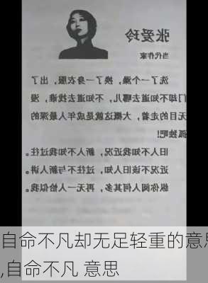 自命不凡却无足轻重的意思,自命不凡 意思