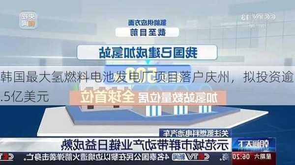 韩国最大氢燃料电池发电厂项目落户庆州，拟投资逾5.5亿美元