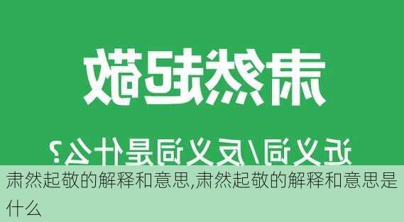 肃然起敬的解释和意思,肃然起敬的解释和意思是什么