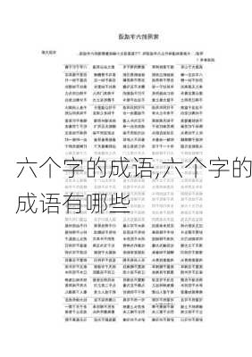 六个字的成语,六个字的成语有哪些