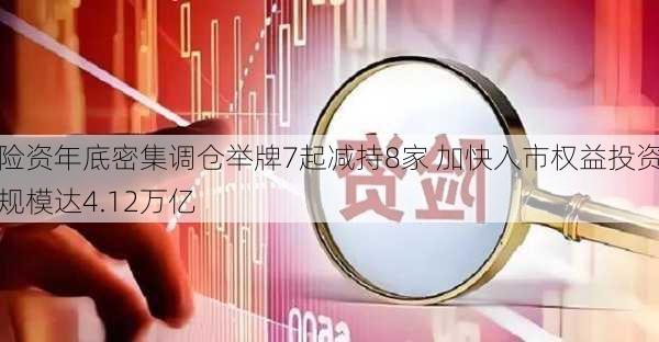 险资年底密集调仓举牌7起减持8家 加快入市权益投资规模达4.12万亿