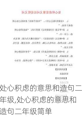 处心积虑的意思和造句二年级,处心积虑的意思和造句二年级简单