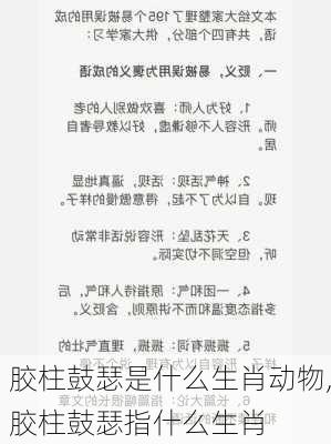 胶柱鼓瑟是什么生肖动物,胶柱鼓瑟指什么生肖