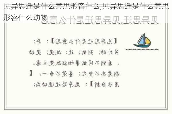 见异思迁是什么意思形容什么,见异思迁是什么意思形容什么动物