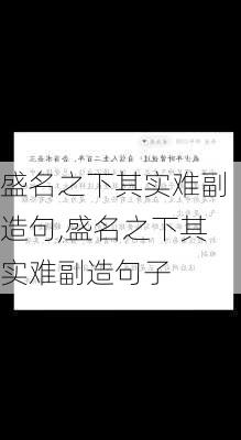 盛名之下其实难副造句,盛名之下其实难副造句子