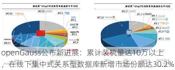 openGauss公布新进展：累计装机量达10万以上，在线下集中式关系型数据库新增市场份额达30.2%